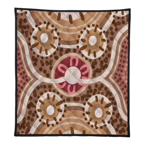 Australia Aboriginal Quilt - Aboriginal Dot Art Style Painting Inspired Quilt