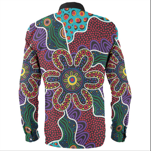 Australia Aboriginal Long Sleeve Shirts - Aboriginal Dot Art Color Inspired Long Sleeve Shirts Australia Aboriginal Long Sleeve Shirts - Aboriginal Dot Art Color Inspired Long Sleeve Shirts