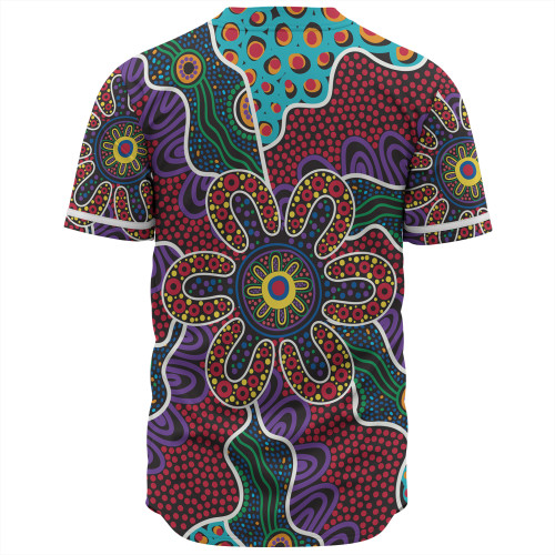 Australia Aboriginal Baseball Shirt - Aboriginal Dot Art Color Inspired Baseball Shirt Australia Aboriginal Baseball Shirt - Aboriginal Dot Art Color Inspired Baseball Shirt
