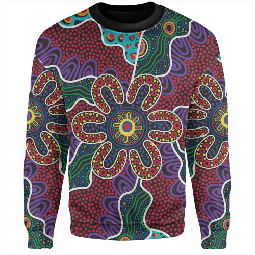 Australia Aboriginal Sweatshirt - Aboriginal Dot Art Color Inspired Sweatshirt