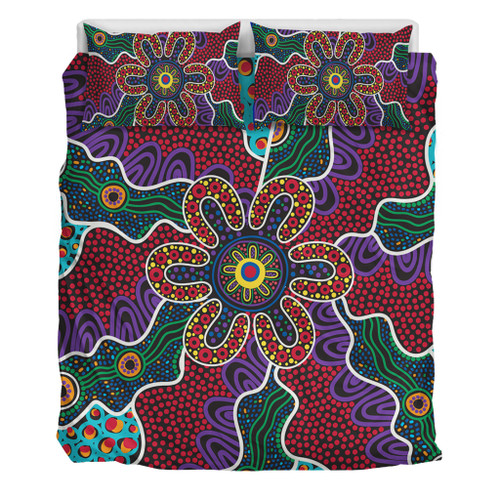 Australia Aboriginal Bedding Set - Aboriginal Dot Art Color Inspired Bedding Set Australia Aboriginal Bedding Set - Aboriginal Dot Art Color Inspired Bedding Set