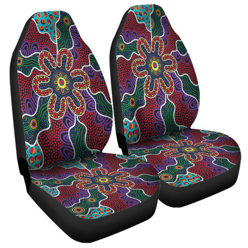 Australia Aboriginal Car Seat Covers - Aboriginal Dot Art Color Inspired Car Seat Covers Australia Aboriginal Car Seat Covers - Aboriginal Dot Art Color Inspired Car Seat Covers