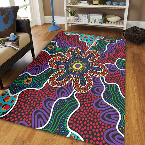 Australia Aboriginal Area Rug - Aboriginal Dot Art Color Inspired Area Rug Australia Aboriginal Area Rug - Aboriginal Dot Art Color Inspired Area Rug