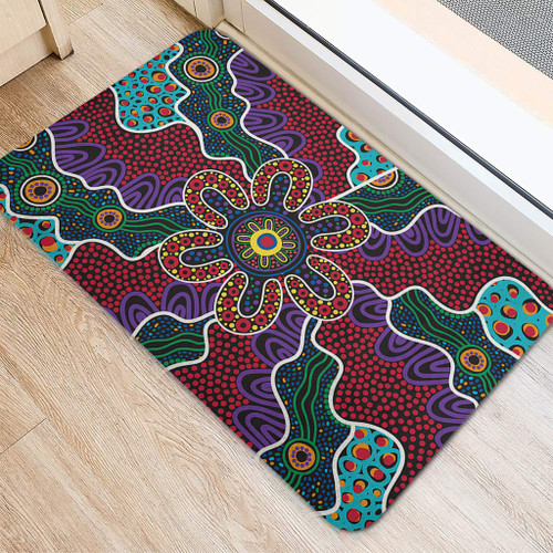 Australia Aboriginal Door Mat - Aboriginal Dot Art Color Inspired Door Mat Australia Aboriginal Door Mat - Aboriginal Dot Art Color Inspired Door Mat
