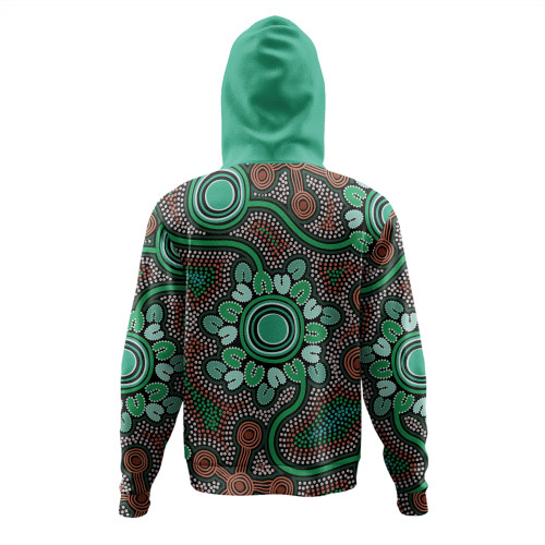 Australia Aboriginal Hoodie - Aboriginal Green Dot Art Inspired Hoodie Australia Aboriginal Hoodie - Aboriginal Green Dot Art Inspired Hoodie