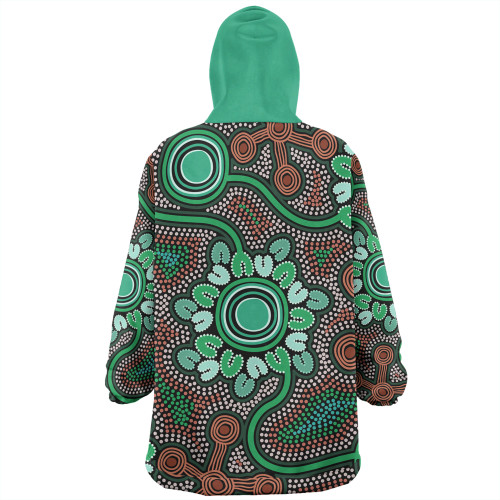 Australia Aboriginal Snug Hoodie - Aboriginal Green Dot Art Inspired Snug Hoodie Australia Aboriginal Snug Hoodie - Aboriginal Green Dot Art Inspired Snug Hoodie