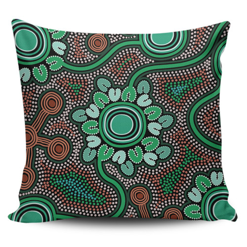 Australia Aboriginal Pillow Covers - Aboriginal Green Dot Art Inspired Pillow Covers Australia Aboriginal Pillow Covers - Aboriginal Green Dot Art Inspired Pillow Covers
