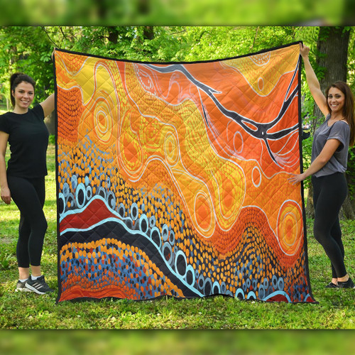 Australia Aboriginal Quilt - Indigenous Aboriginal Art Dot Quilt Australia Aboriginal Quilt - Indigenous Aboriginal Art Dot Quilt