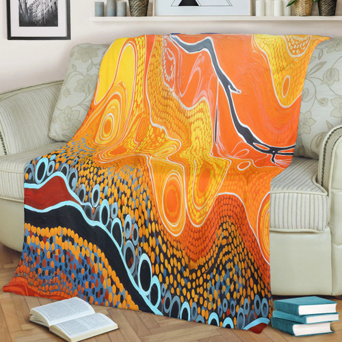 Australia Aboriginal Blanket - Indigenous Aboriginal Art Dot Blanket