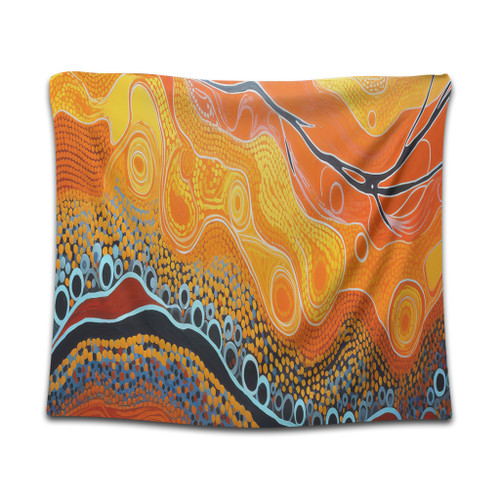 Australia Aboriginal Tapestry - Indigenous Aboriginal Art Dot Tapestry Australia Aboriginal Tapestry - Indigenous Aboriginal Art Dot Tapestry