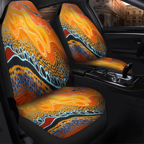 Australia Aboriginal Car Seat Covers - Indigenous Aboriginal Art Dot Car Seat Covers