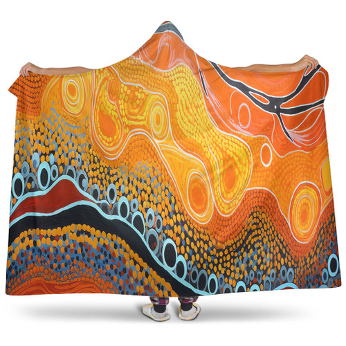 Australia Aboriginal Hooded Blanket - Indigenous Aboriginal Art Dot Hooded Blanket Australia Aboriginal Hooded Blanket - Indigenous Aboriginal Art Dot Hooded Blanket