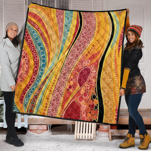 Australia Aboriginal Quilt - Indigenous Aboriginal Art Dot Color Quilt Australia Aboriginal Quilt - Indigenous Aboriginal Art Dot Color Quilt