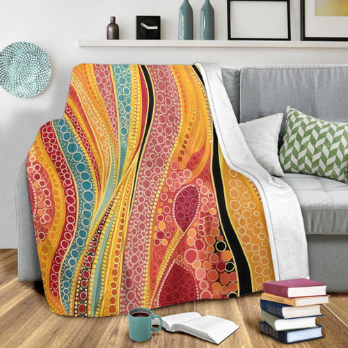 Australia Aboriginal Blanket - Indigenous Aboriginal Art Dot Color Blanket Australia Aboriginal Blanket - Indigenous Aboriginal Art Dot Color Blanket