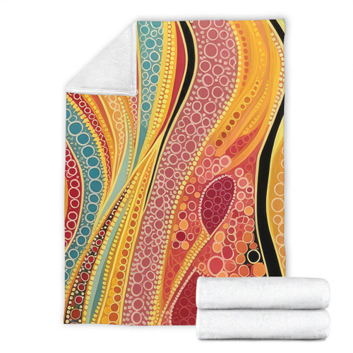 Australia Aboriginal Blanket - Indigenous Aboriginal Art Dot Color Blanket Australia Aboriginal Blanket - Indigenous Aboriginal Art Dot Color Blanket