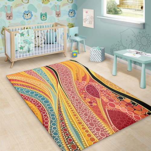 Australia Aboriginal Area Rug - Indigenous Aboriginal Art Dot Color Area Rug Australia Aboriginal Area Rug - Indigenous Aboriginal Art Dot Color Area Rug
