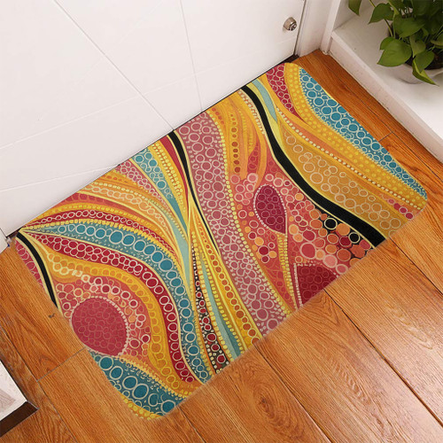 Australia Aboriginal Door Mat - Indigenous Aboriginal Art Dot Color Door Mat Australia Aboriginal Door Mat - Indigenous Aboriginal Art Dot Color Door Mat