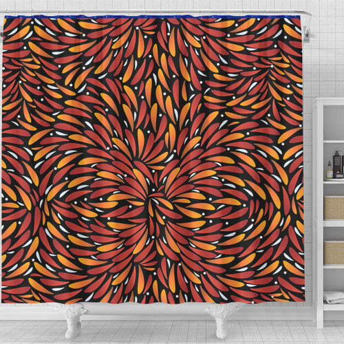 Australia Aboriginal Shower Curtain - Aboriginal Bush Leaves Seamless Texture Shower Curtain