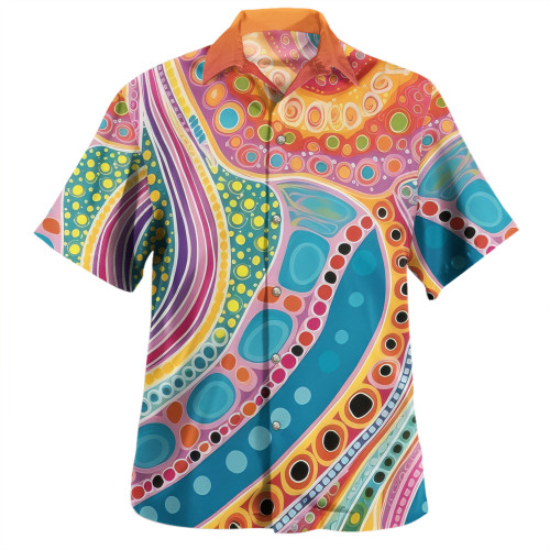 Australia Aboriginal Hawaiian Shirt - Aboriginal Colourful Dots Art Inspired Hawaiian Shirt