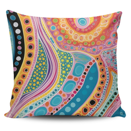Australia Aboriginal Pillow Covers - Aboriginal Colourful Dots Art Inspired Pillow Covers Australia Aboriginal Pillow Covers - Aboriginal Colourful Dots Art Inspired Pillow Covers