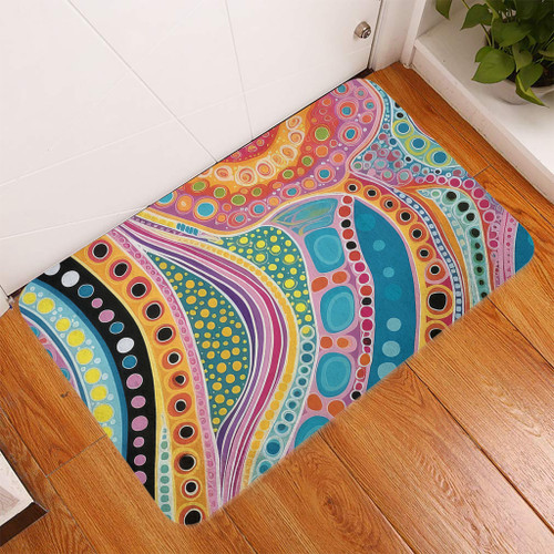 Australia Aboriginal Door Mat - Aboriginal Colourful Dots Art Inspired Door Mat Australia Aboriginal Door Mat - Aboriginal Colourful Dots Art Inspired Door Mat