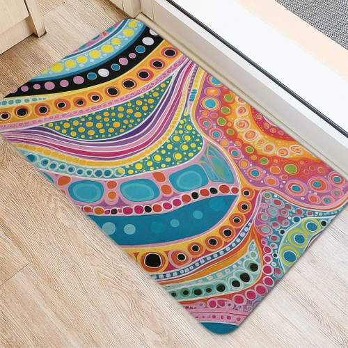 Australia Aboriginal Door Mat - Aboriginal Colourful Dots Art Inspired Door Mat Australia Aboriginal Door Mat - Aboriginal Colourful Dots Art Inspired Door Mat