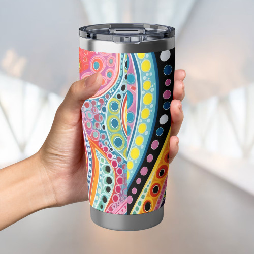 Australia Aboriginal Tumbler - Aboriginal Colourful Dots Art Inspired Tumbler Australia Aboriginal Tumbler - Aboriginal Colourful Dots Art Inspired Tumbler