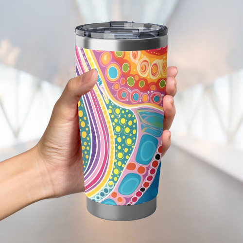 Australia Aboriginal Tumbler - Aboriginal Colourful Dots Art Inspired Tumbler Australia Aboriginal Tumbler - Aboriginal Colourful Dots Art Inspired Tumbler