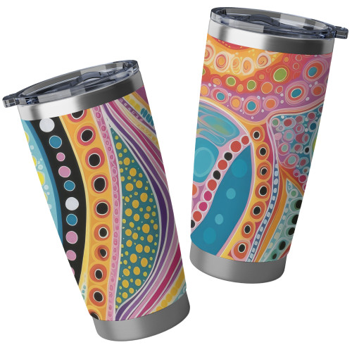 Australia Aboriginal Tumbler - Aboriginal Colourful Dots Art Inspired Tumbler Australia Aboriginal Tumbler - Aboriginal Colourful Dots Art Inspired Tumbler