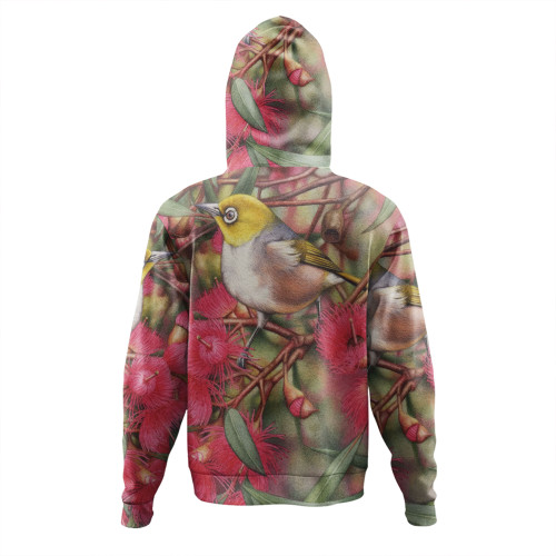 Australia Silvereye Hoodie - Silvereye and Gum Blossom Hoodie Australia Silvereye Hoodie - Silvereye and Gum Blossom Hoodie
