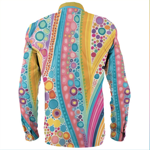 Australia Aboriginal Long Sleeve Shirts - Aboriginal Colourful Dots Inspired Long Sleeve Shirts