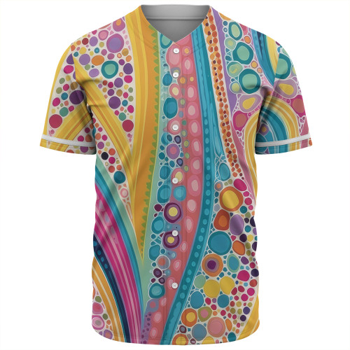 Australia Aboriginal Baseball Shirt - Aboriginal Colourful Dots Inspired Baseball Shirt