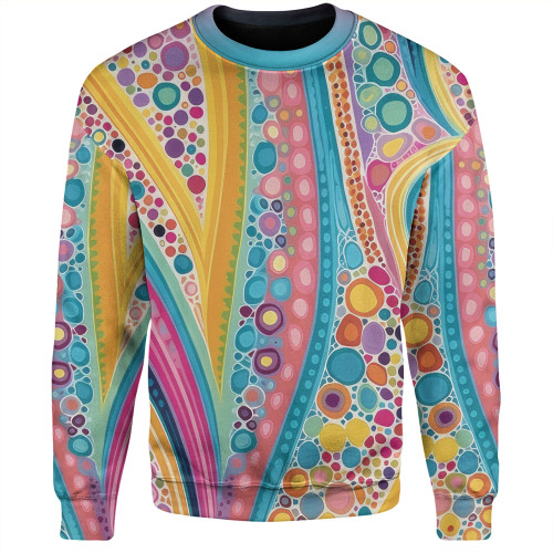 Australia Aboriginal Sweatshirt - Aboriginal Colourful Dots Inspired Sweatshirt