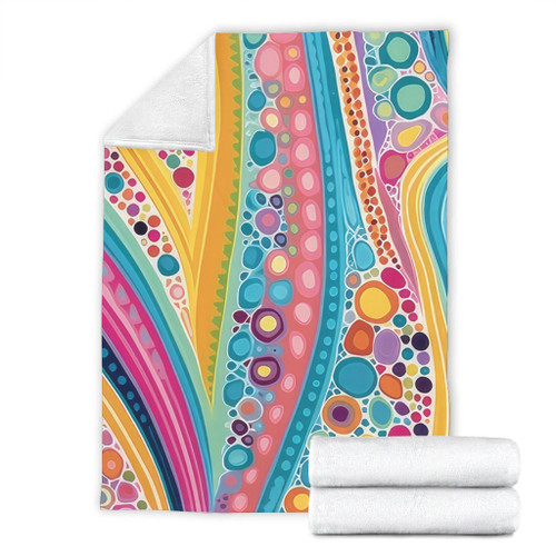 Australia Aboriginal Blanket - Aboriginal Colourful Dots Inspired Blanket