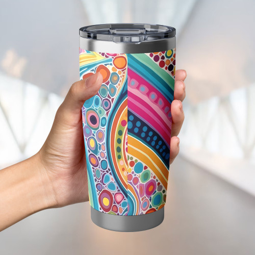 Australia Aboriginal Tumbler - Aboriginal Colourful Dots Inspired Tumbler Australia Aboriginal Tumbler - Aboriginal Colourful Dots Inspired Tumbler