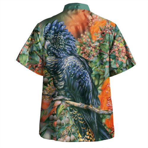 Australia Black Cockatoo  Hawaiian Shirt - Black Cockatoo and Flowering Gum Hawaiian Shirt Australia Black Cockatoo  Hawaiian Shirt - Black Cockatoo and Flowering Gum Hawaiian Shirt