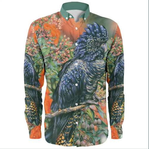 Australia Black Cockatoo  Long Sleeve Shirts - Black Cockatoo and Flowering Gum Long Sleeve Shirts