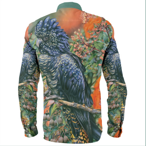 Australia Black Cockatoo  Long Sleeve Shirts - Black Cockatoo and Flowering Gum Long Sleeve Shirts Australia Black Cockatoo  Long Sleeve Shirts - Black Cockatoo and Flowering Gum Long Sleeve Shirts