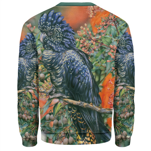 Australia Black Cockatoo  Sweatshirt - Black Cockatoo and Flowering Gum Sweatshirt Australia Black Cockatoo  Sweatshirt - Black Cockatoo and Flowering Gum Sweatshirt