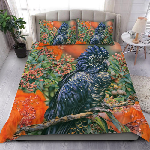 Australia Black Cockatoo  Bedding Set - Black Cockatoo and Flowering Gum Bedding Set