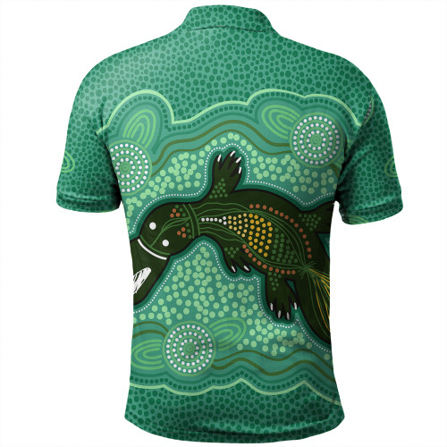 Australia Aboriginal Polo Shirt - Green Platypus Aboriginal Art Inspired Polo Shirt Australia Aboriginal Polo Shirt - Green Platypus Aboriginal Art Inspired Polo Shirt