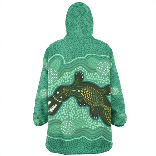 Australia Aboriginal Snug Hoodie - Green Platypus Aboriginal Art Inspired Snug Hoodie Australia Aboriginal Snug Hoodie - Green Platypus Aboriginal Art Inspired Snug Hoodie