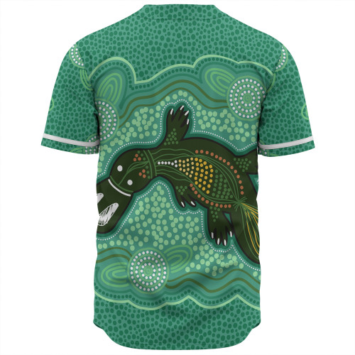 Australia Aboriginal Baseball Shirt - Green Platypus Aboriginal Art Inspired Baseball Shirt Australia Aboriginal Baseball Shirt - Green Platypus Aboriginal Art Inspired Baseball Shirt