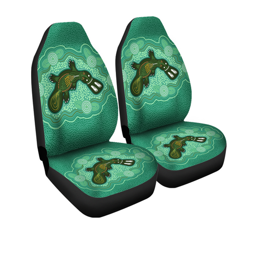 Australia Aboriginal Car Seat Covers - Green Platypus Aboriginal Art Inspired Car Seat Covers Australia Aboriginal Car Seat Covers - Green Platypus Aboriginal Art Inspired Car Seat Covers