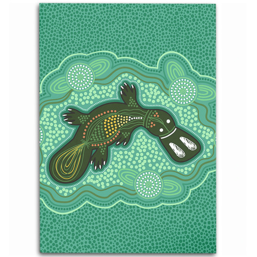 Australia Aboriginal Area Rug - Green Platypus Aboriginal Art Inspired Area Rug Australia Aboriginal Area Rug - Green Platypus Aboriginal Art Inspired Area Rug