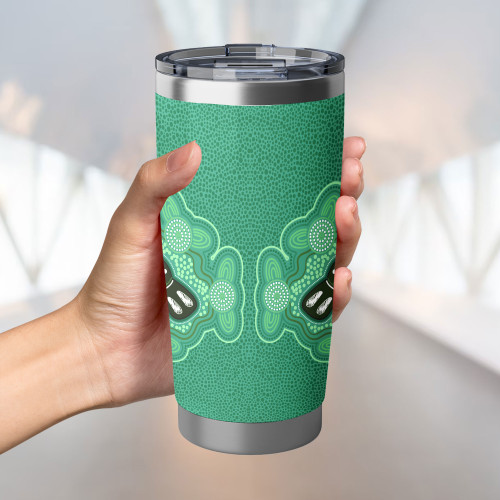 Australia Aboriginal Tumbler - Green Platypus Aboriginal Art Inspired Tumbler Australia Aboriginal Tumbler - Green Platypus Aboriginal Art Inspired Tumbler