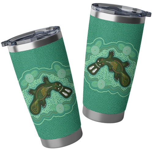 Australia Aboriginal Tumbler - Green Platypus Aboriginal Art Inspired Tumbler Australia Aboriginal Tumbler - Green Platypus Aboriginal Art Inspired Tumbler