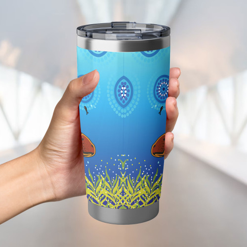 Australia Aboriginal Tumbler - Mother And Baby Dugong Aboriginal Art Inspired Tumbler Australia Aboriginal Tumbler - Mother And Baby Dugong Aboriginal Art Inspired Tumbler