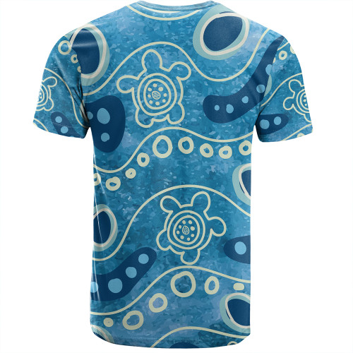 Australia Aboriginal T-shirt - River With Aboriginal Dot Art Inspired T-shirt Australia Aboriginal T-shirt - River With Aboriginal Dot Art Inspired T-shirt