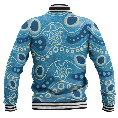 Australia Aboriginal Baseball Jacket - River With Aboriginal Dot Art Inspired Baseball Jacket Australia Aboriginal Baseball Jacket - River With Aboriginal Dot Art Inspired Baseball Jacket